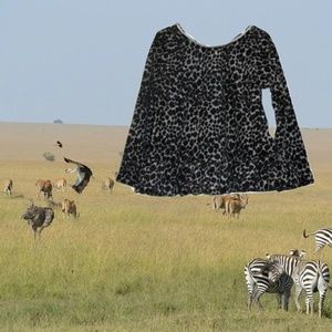 1990 girls leopard peplum ruffled shirt size small